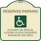 Signmission Reserved Parking Placard or Special License Plates Required Maximum Fine $500, A-DES-TG-1818-23056 A-DES-TG-1818-23056 - alternate 1